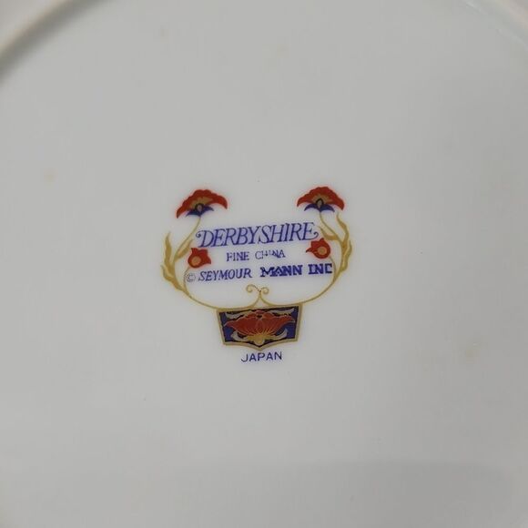 Vintage Set of 4 Imari Japan Derbyshire Fine china SnackDessert Plates & Teacups - Picture 6 of 14